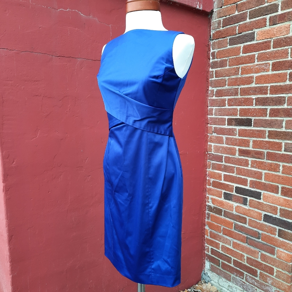 Talbots High Neck Twist Front Sleeveless Short Dress Wedding MOB Spring 4P NEW - Picture 2 of 13